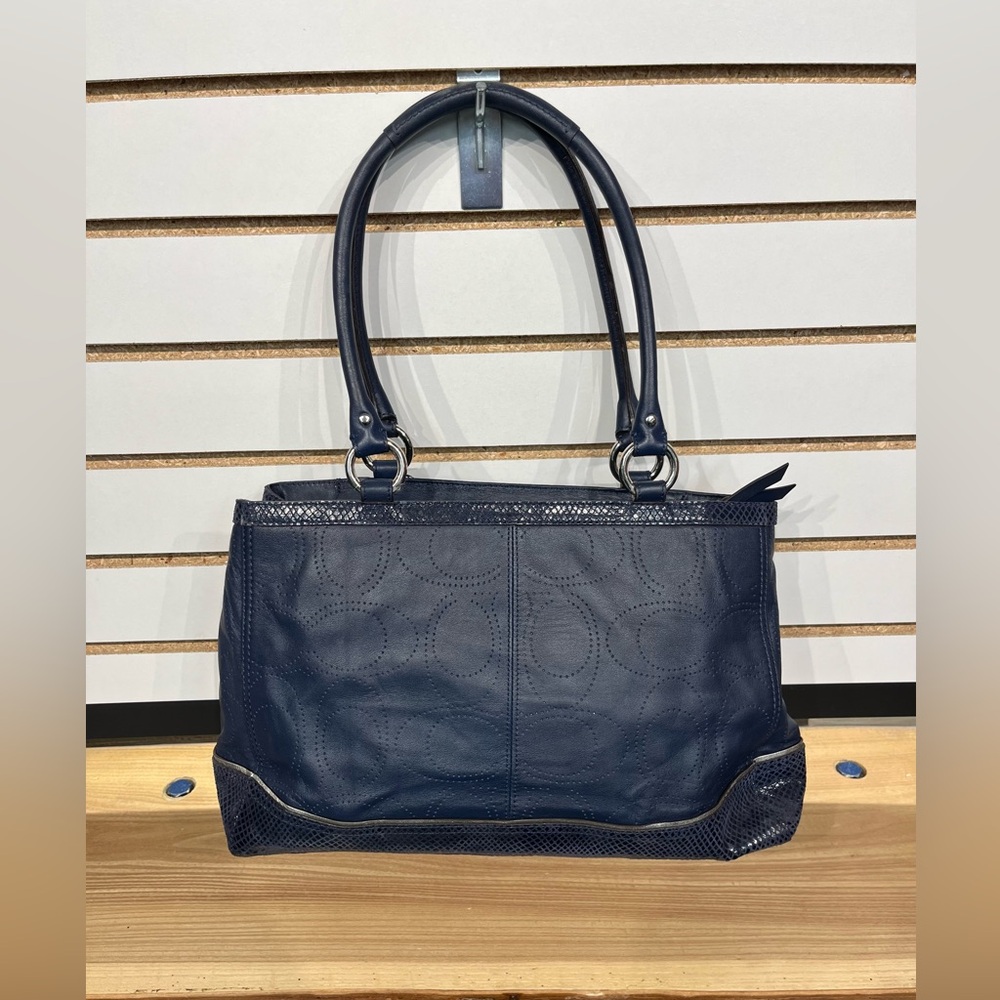 Coach Park Elevated Leather Snakeskin Carryall 2012 - Picture 3 of 12